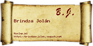 Brindza Jolán névjegykártya