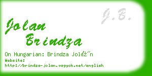 jolan brindza business card